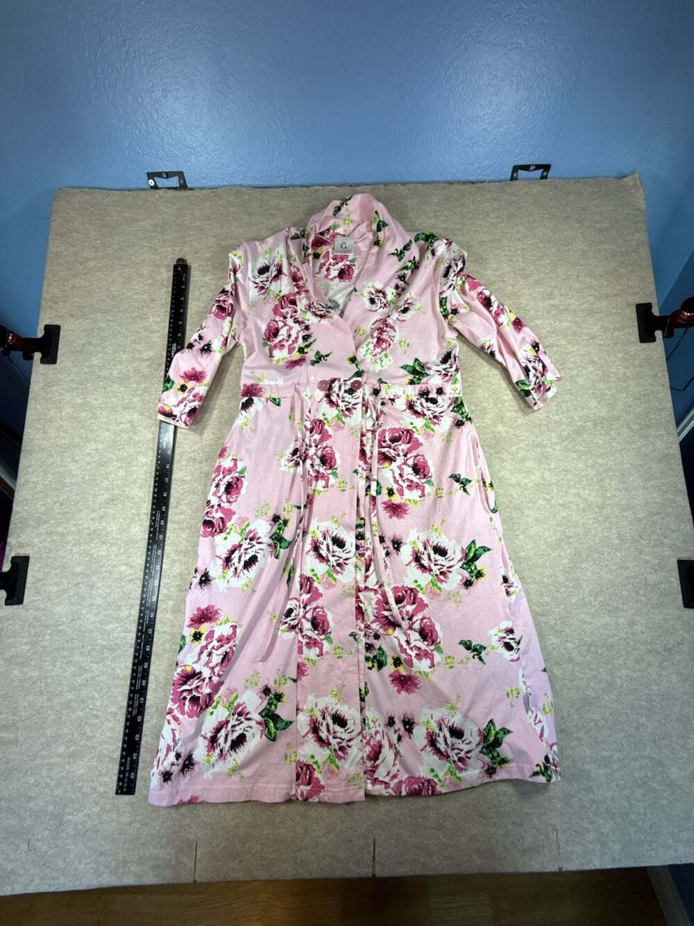 Gownies XS S Pink Floral Labor Delivery Robe Maternity Hospital Gown Cottagecore